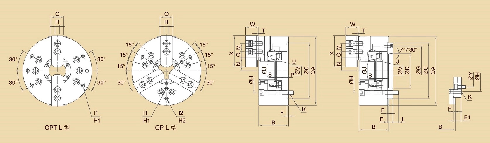 OP-L,OPT-L Long Stroke Hollow Power Chucks