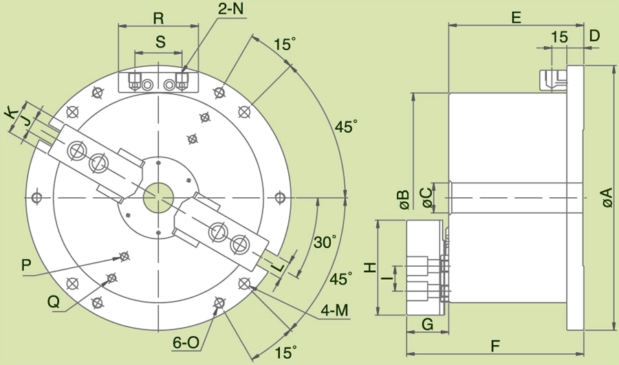 MO,MOT Hollow Power Chuck Fixtures