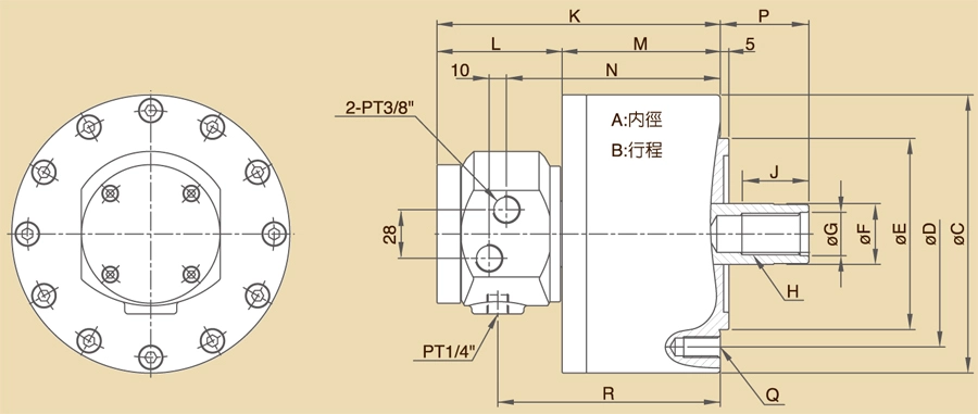 Solid Rotary Hydraulic Cylinders(Built-In Check Value)